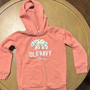 Old Navy Coral Hoodie with Bear Graphic